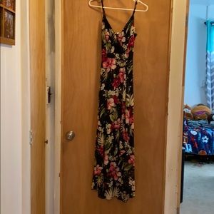 Charlotte Russe Hibiscus Print Long Dress